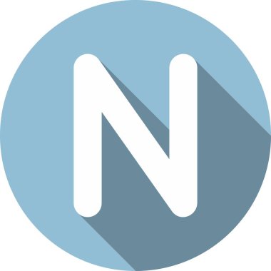 N Glyph Çember Vektör Simgesi Tasarımı