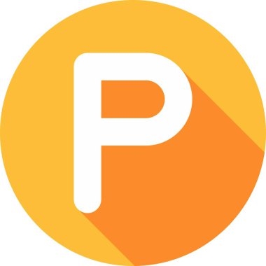 P Glyph Çember Vektör Simgesi Tasarımı