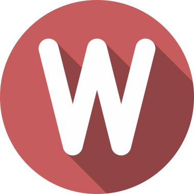 W Glyph Çember Vektör Simgesi Tasarımı