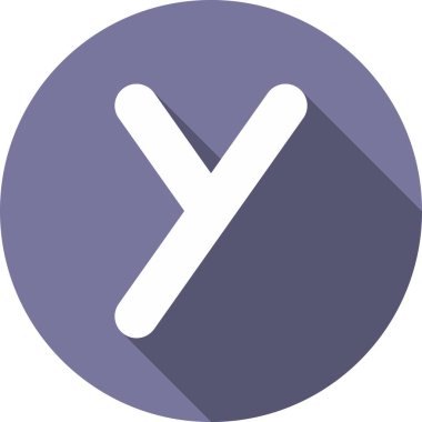 Y Glyph Çember Vektör Simgesi Tasarımı