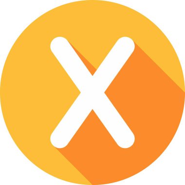 X Glyph Çember Vektör Simgesi Tasarımı