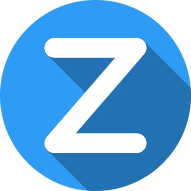 Z Glyph Çember Vektör Simgesi Tasarımı