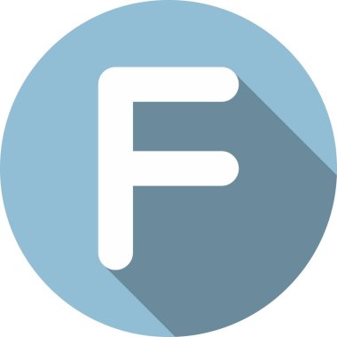 F Glyph Çember Vektör Simgesi Tasarımı
