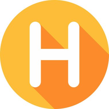 H Glyph Çember Vektör Simgesi Tasarımı