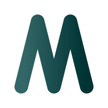  M Glyph Gradyan Vektör Simgesi Tasarımı