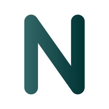 N Glyph Gradyan Vektör Simgesi Tasarımı