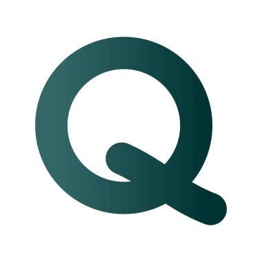 Q Glyph Gradyan Vektör Simgesi Tasarımı