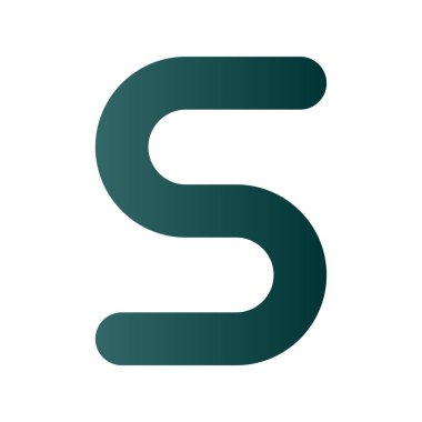 S Glyph Gradyan Vektör Simgesi Tasarımı
