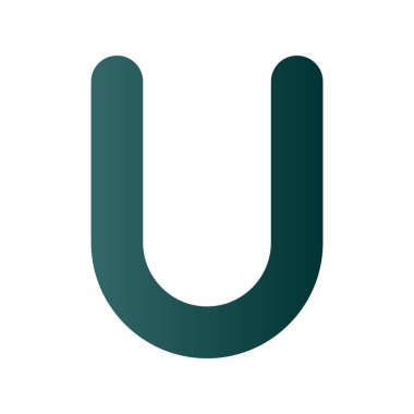 U Glyph Gradyan Vektör Simgesi Tasarımı