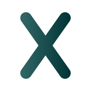 X Glyph Gradyan Vektör Simgesi Tasarımı