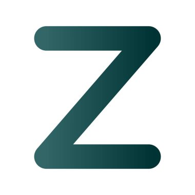 Z Glyph Gradyan Vektör Simgesi Tasarımı