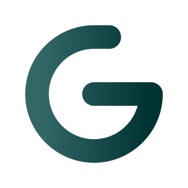 G Glyph Gradyan Vektör Simgesi Tasarımı
