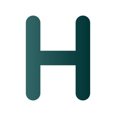 H Glyph Gradyan Vektör Simgesi Tasarımı