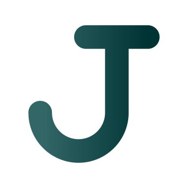 J Glyph Gradyan Vektör Simgesi Tasarımı