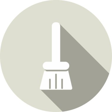 Süpürge Kabartma Çemberi Vektör Simgesi Tasarımı