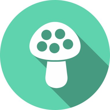  Mantar Kabartma Çemberi Vektör Simgesi Tasarımı