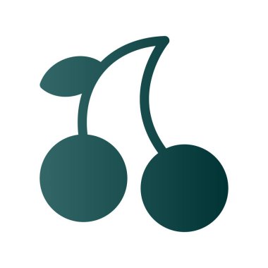 Kiraz Kabartması Gradyan Vektör Simgesi Tasarımı