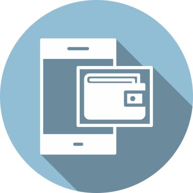  Cüzdan Glyph Çember Vektör Simgesi Tasarımı