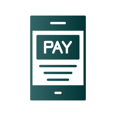 Glyph Gradyan Vektör Simgesi Tasarımı Öde