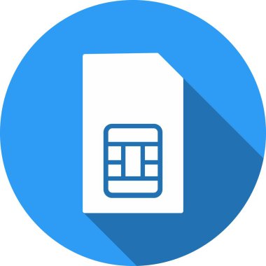 Sim Kart Kabartma Çemberi Vektör Simgesi Tasarımı