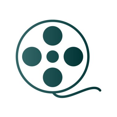 Film Glyph Gradyan Vektör Simgesi Tasarımı