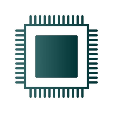 Chip Glyph Gradyan Vektör Simgesi Tasarımı