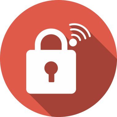 Asma Kilit Kabartma Çemberi Vektör Simgesi Tasarımı