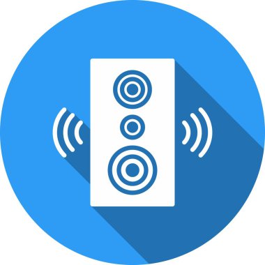 Woofer Glyph Çember Vektör Simgesi Tasarımı