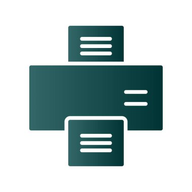 Yazıcı Kabartması Gradyan Vektör Simgesi Tasarımı