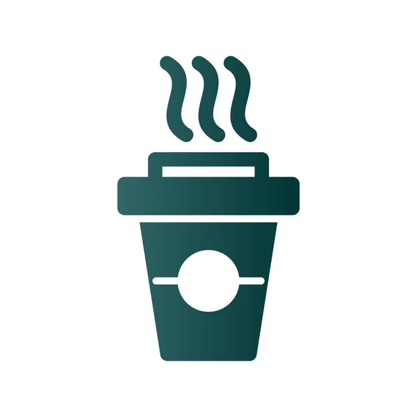 Kaffeetasse Glyph Gradient Vector Icon Desig — Stockvektor