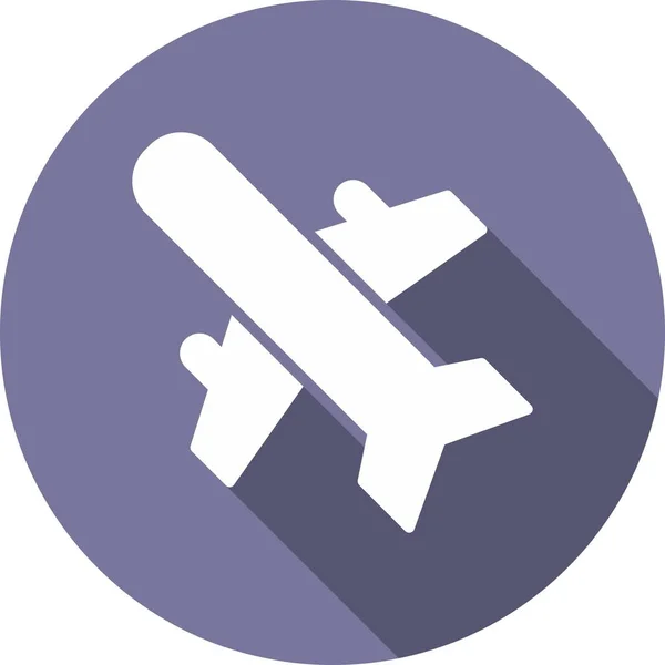 Avião Glyph Circle Vector Icon Desig —  Vetores de Stock