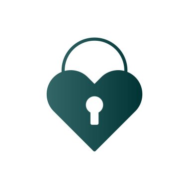 Glyph Gradyan Vektör Simgesi Tasarımı Kilitle