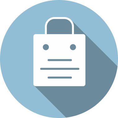 Alışveriş Torbası Kabartma Çemberi Vektör Simgesi Tasarımı