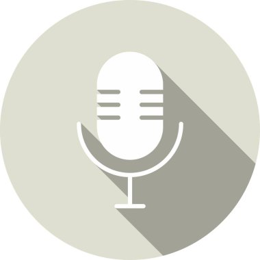 Mikrofon Kabartma Çemberi Vektör Simgesi Tasarımı