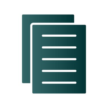 Belge Glyph Gradyan Vektör Simgesi Tasarımı