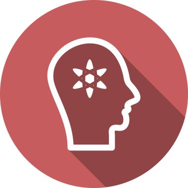 Atom Kabartma Çemberi Vektör Simgesi Tasarımı