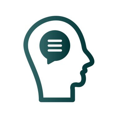 Glyph Gradyan Vektör Simgesi Tasarımı Konuş