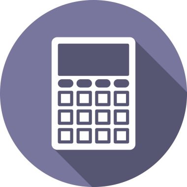 Hesap Makinası Kabartma Çemberi Vektör Simgesi Tasarımı