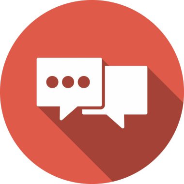 Chat Glyph Çember Vektör Simgesi Tasarımı