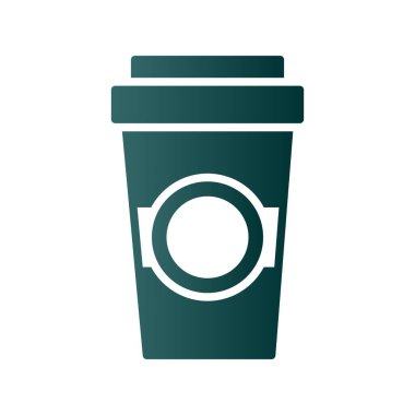 Kahve kupası kabartma Gradyan Vektör Simgesi Tasarımı