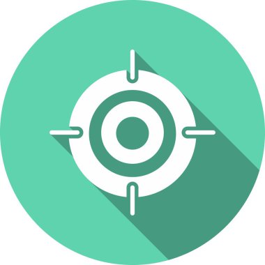 Hedef Glyph Çember Vektör Simgesi Tasarımı