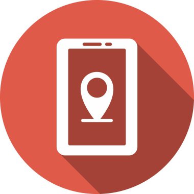 Konum Glyph Çember Vektör Simgesi Tasarımı