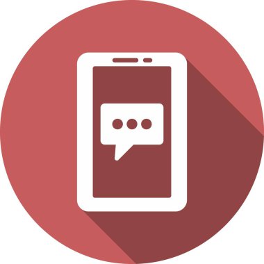 Chat Glyph Çember Vektör Simgesi Tasarımı