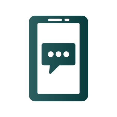 Chat Glyph Gradyan Vektör Simgesi Tasarımı