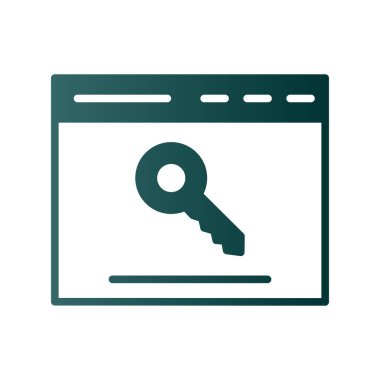 Anahtar Glyph Gradyan Vektör Simgesi Tasarımı