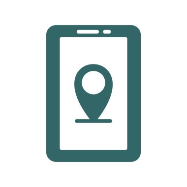 Konum Glyph Gradyan Vektör Simgesi Tasarımı