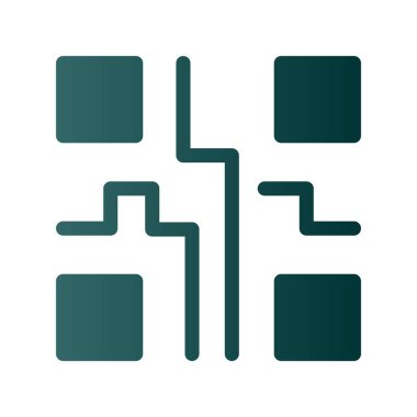 Barkod Glyph Gradyan Vektör Simgesi Tasarımı