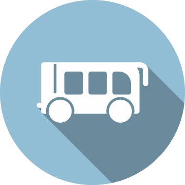 Otobüs Glyph Çember Vektör Simgesi Tasarımı