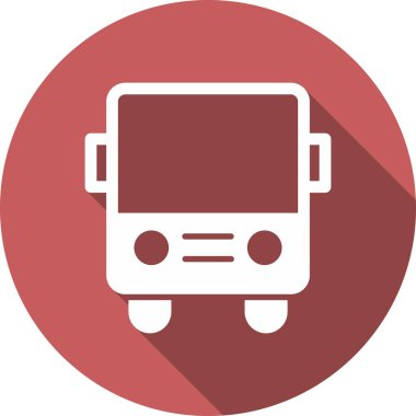 Büyük otobüs Glyph Çember Vektör Simgesi Tasarımı