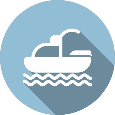 Kayak Jeti Kabartma Çemberi Vektör Simgesi Tasarımı